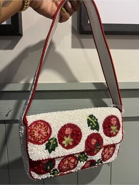 Tomato Beaded Shoulder Bag